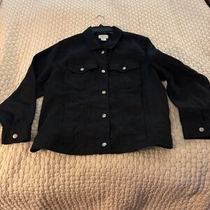 Jones & CO, linen, 1X ( great for XL too), black with silver buttons